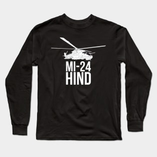 Mi-24 Hind helicopter gunship white version Long Sleeve T-Shirt